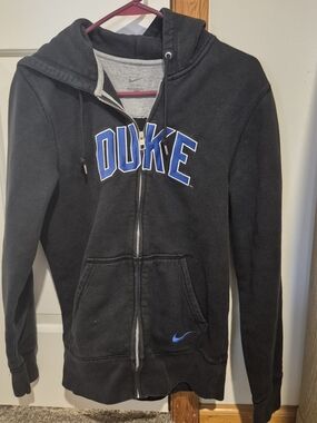 Nike Duke Black Zip-Up Hoodie with Blue Logo